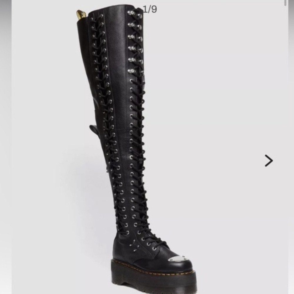 Dr. Martens 28-Eye Extreme Max Virginia Leather Knee High Boots - Picture 7 of 11